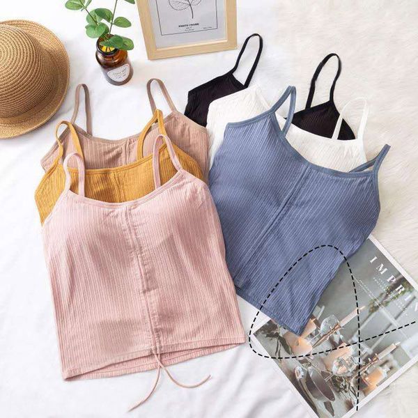 

women lingeries beauty back camis underwear padded camisole knitted tank fashion ladies intimates, Black;white