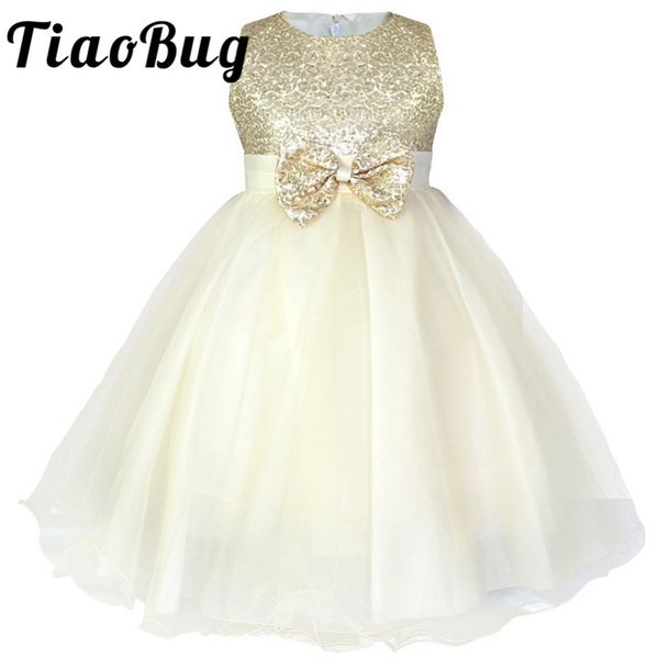 

2-14 knee-length kids sequin flower girls dress kids pageant party wedding ball gown prom princess formal occassion girls dress, Red;yellow