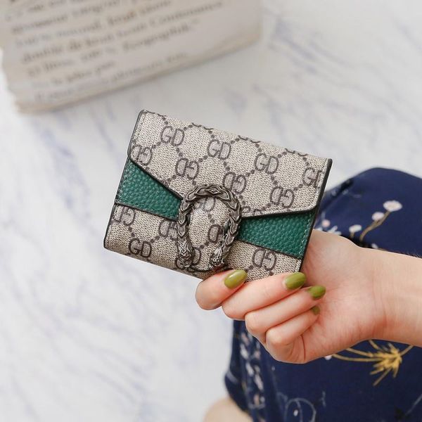 

fashion design purse women plain short wallet pu folding wallets letter print handbag credit card holder ladies clutch bag purses, White