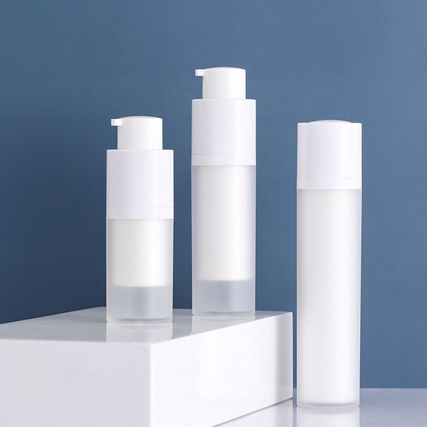 

15ml 30ml 50ml frosted matt plastic cosmetic bottle airless lotion pump bottles eye cream subpackage bottles