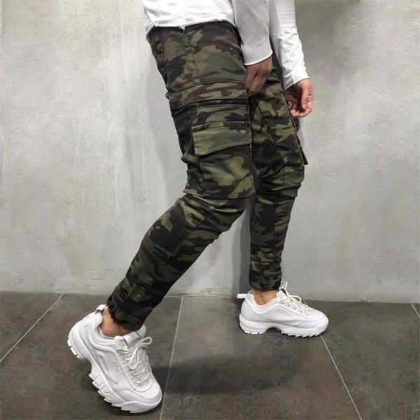 

jeans hombre 2019 calca masculina new roupas big pocket pantalones vaqueros hombre camouflage jean stretch jeans for men, Blue