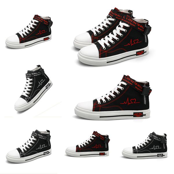 

fashion women men canvas shoes high casual shoes black white red platfom designer sneakers homemade brand made in china size 39-44