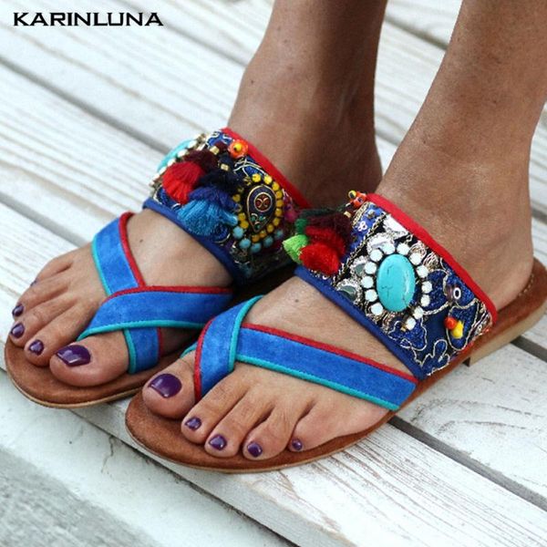 

karin 2020 new arrivals large size 43 slip on comfortable shoes woman slippers dropship crystal summer slippers women shoes, Black