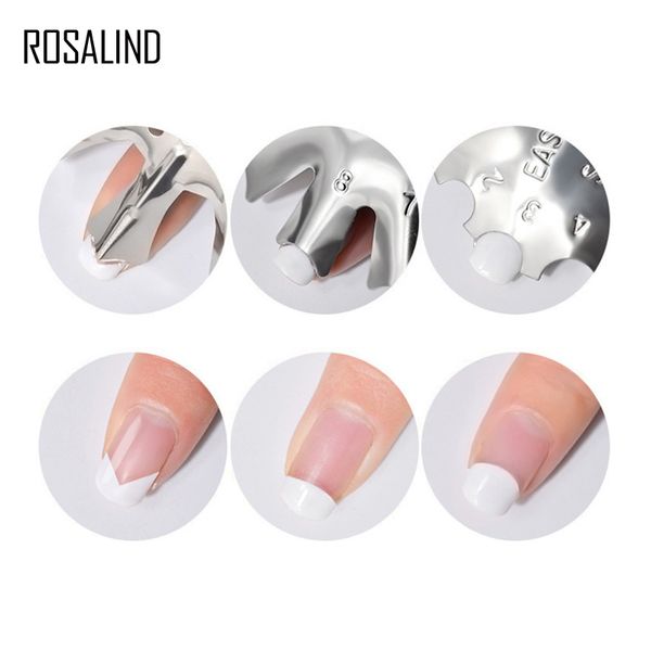 

rosalind template 1pcs french manicure modeling shaping stainless stamping plates for crystal nails making art manicure tools, White
