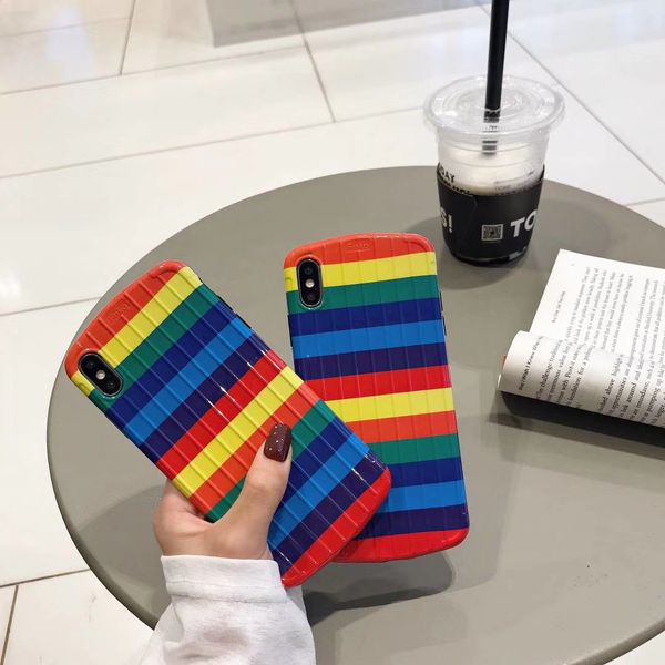 

blue red stripped fashion 3d protective phone case for iphone 6 6s 7 8 plus x xr xs max cover for iphone 11 11pro max plus case