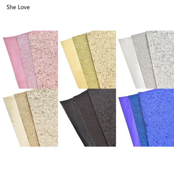 

she love 3pcs/lot a4 glitter mirror pu leather fabric for bows bags diy sewing materials decoration, Black;white