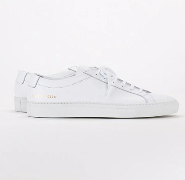 

Sale common project by women black white low hoe men women genuine leather ca ual hoe flat chau ure femme homme