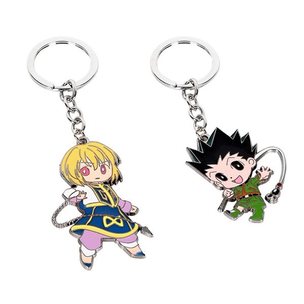 

x anime killua zoldyck kurapika key chains two-sided keychain cosplay acrylic pendant keyring, Silver