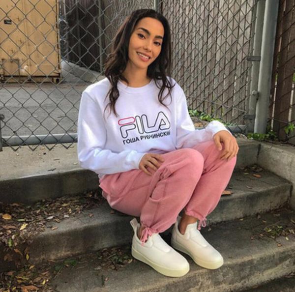 

adidas adidas fila fila бренд женская одежда гоша письма печатные повседневные кофты женские весна осень пуловер с длинным рукавом s-2xlwb2f, Black