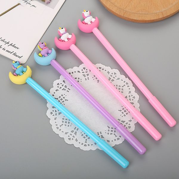 

40 pcs cartoon moon unicorn gel creative stationery cute moon pony water pen kawaii school supplies office supplies