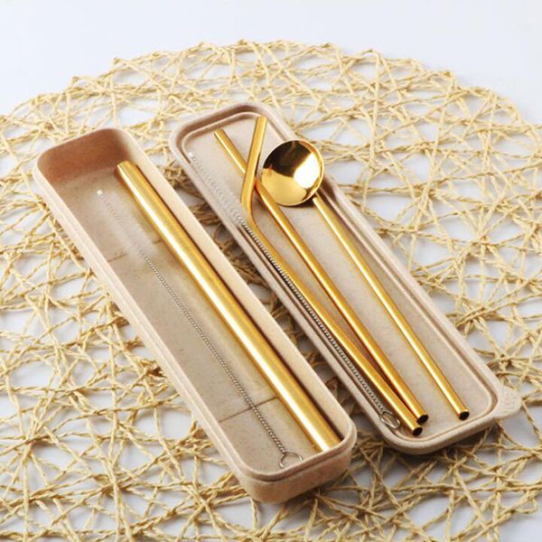 

reusablemetal drinking straws stainless steel sturdy bent straight drinks straw for bar coffee accessories