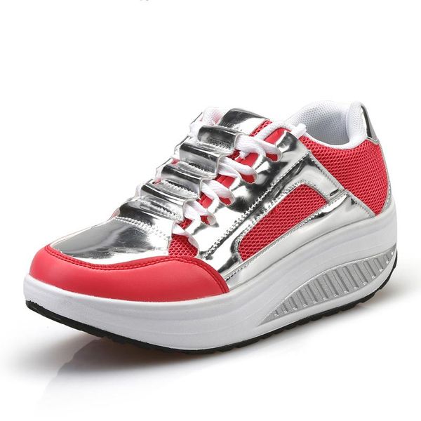 

platformtenis leather breathable height increasing shoes, Black;white