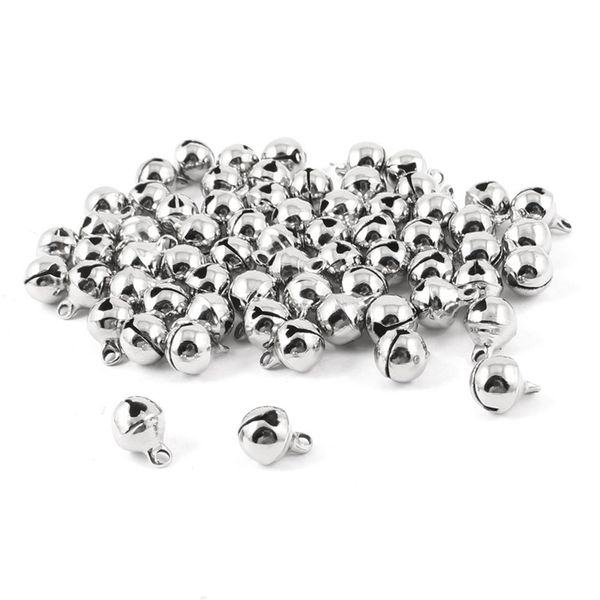 

practical boutique 100 pcs christmas xams tree 0.3" dia silver tone jingle bell beads