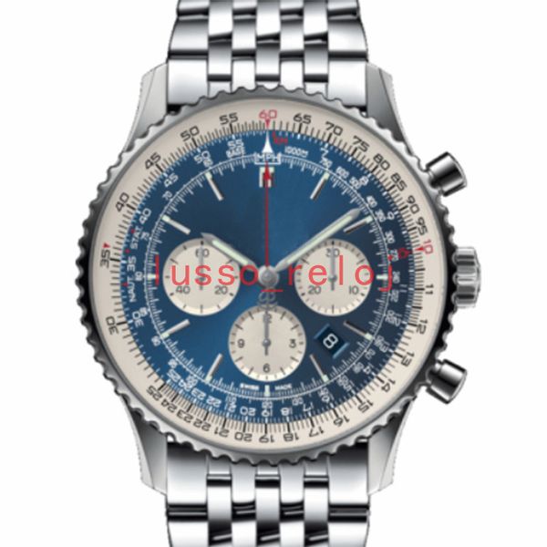 

luxury mens watches os quartz movement 1884 navitimer chronograph watch men black dial stainless watch male master montre homme wristwatches, Slivery;brown