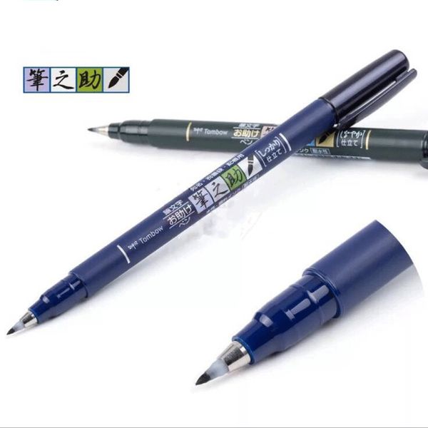 

tombow brush pen soft and hard tip marker black ink for calligraphy art drawings sketch lettering pens for school office supply stationery