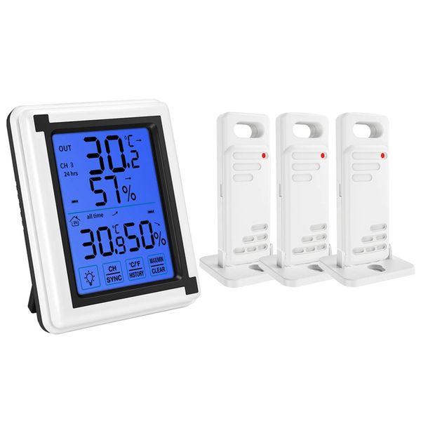 

press screen weather station outdoor forecast sensor backlit thermometer hygrometer wireless weather station pet farm products supplies