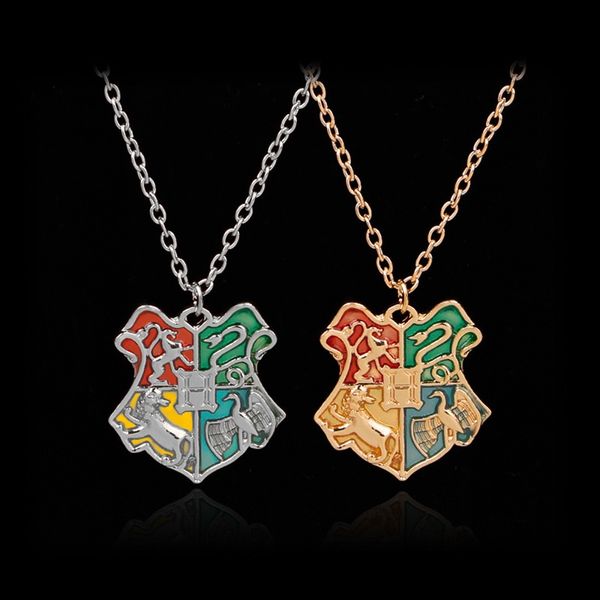 

fashion harry hogwarts badge necklace magic wizard college pendant chains women men potter jewelry keychain christmas party gift an2403