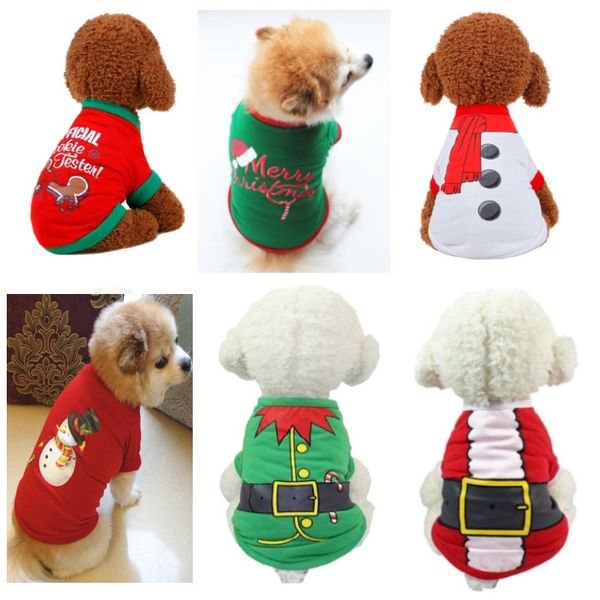 

christmas pullover hoodies dog clothes pet dog cat costume shirt sweater for santa snowman belt casual clothes xs s m l fa2396