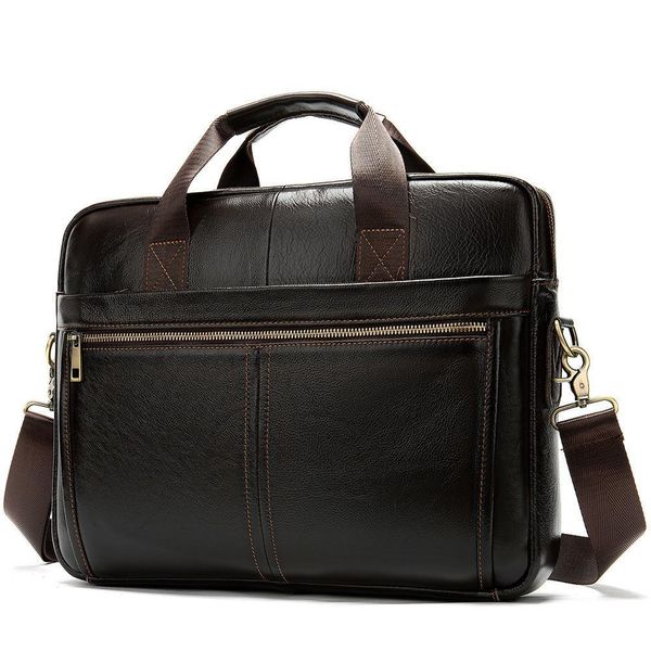 

men zipper brief case leather bag men lapoffice bags for genuine leather lapmaletines-hombre men's portfolio