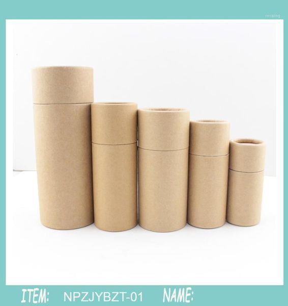 

50pcs 30ml kraft paper tube oil bottle packaging cardboard jar for gift jewelry cosmetics essential oil bottles round packaging1