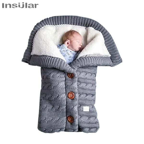 

newborn baby winter warm sleeping bags infant button knit swaddle wrap swaddling stroller wrap toddler blanket sleeping bags
