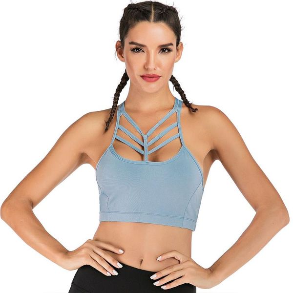 

women push up sport bras yoga fitness gym running athletic vest backless hollow out crop underwear deportivo mujer, White;red