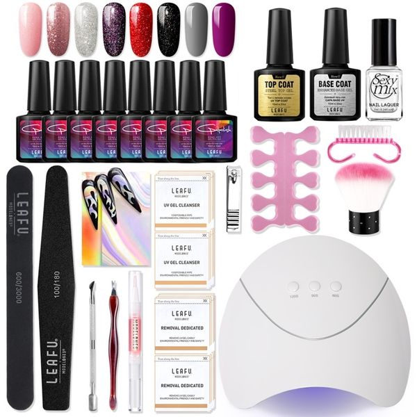 

modelones 24pcs/lot nail art gel polish set long lasting nail design led gel lacquer semi permanent glitter polish kits