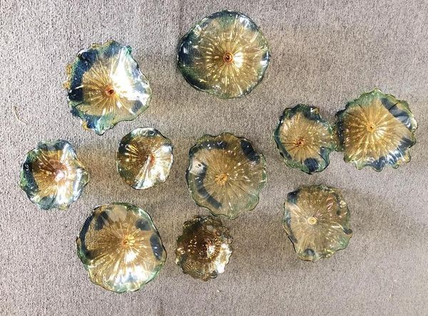 

china manufacturer brown amber hand blown lamp glass plates, murano art wall hanging custom plate for l cafe house decor