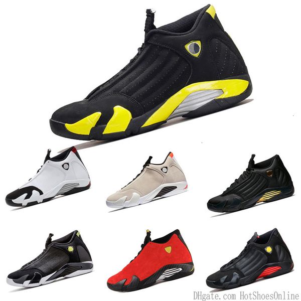 

basketball shoes 14 14s mens red yellow thunder green white black cool grey mens sneakers sport shoes size 8-13