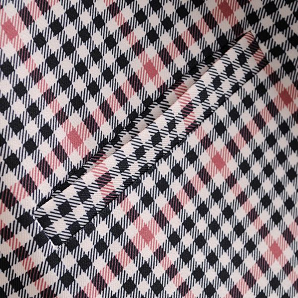 

vomvoa 2020 spring new fashion british temperament houndstooth stitching loose casual buttonless suit 27362, White;black