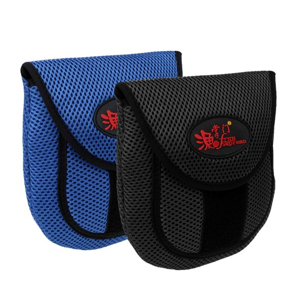 

2x portable bait casting fishing reel protective case cover storage bag