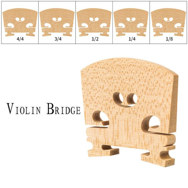 

naomi standard maple wood violin bridge for 4/4 3/4 1/2 1/4 1/8 acoustic violin bridge
