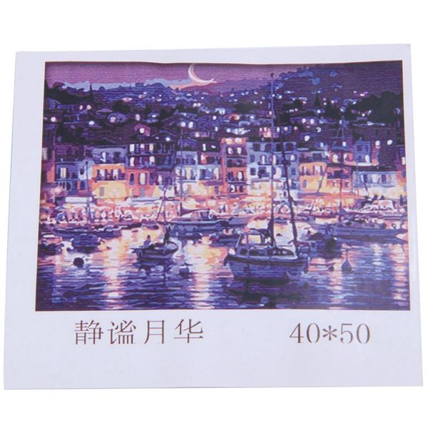 

diy oil painting paint by numbers drawing + brushes paint for adults&kids