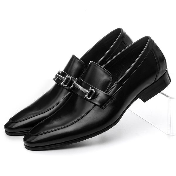 

fashion black / brown tan loafers shoes mens dress shoes genuine leather wedding mens business with buckle