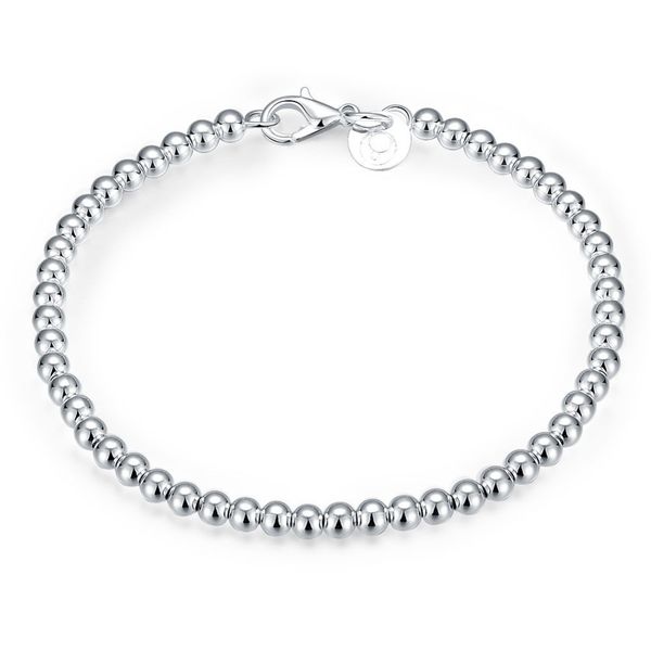 

vc96 simple 925 sterling silver sphericity bracelet for women wedding jewelry engagement, Golden;silver