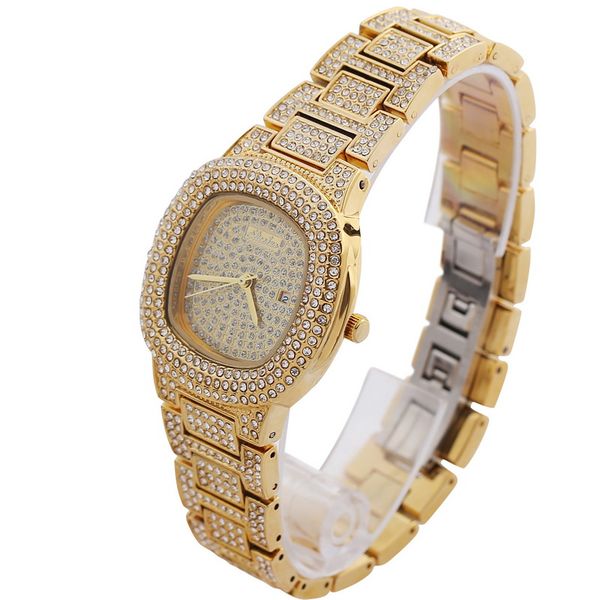 

luxury womens crystal watch bling iced-out watch oblong wristwatch fashion diamond quartz analog watch, Slivery;brown