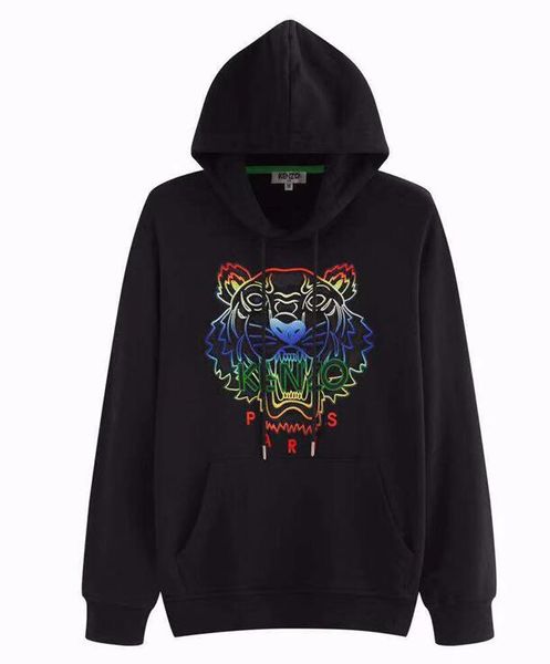 

2019 ken paris brand hoodies sweatshirts men tiger head embroidery pullover hoodie sexyxxl kenzo streetwear hoody jogger sweater, Black