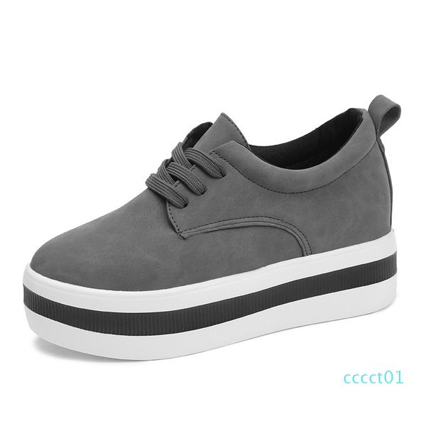 

2020 spring women flats female leather suede platform sneakers shoes women lace up casual flat creepers moccasins shoes d01 ct01, Black