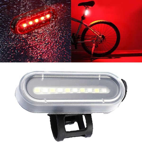 

usb rechargeable bicycle bike night cycling led tail light safety warning lamp