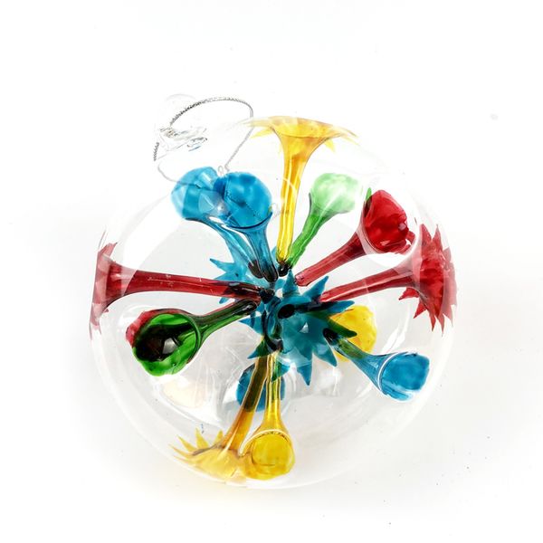 

christmas tree decorations glass creative pendant window gift foreign trade 10cm reflection hole flat ball