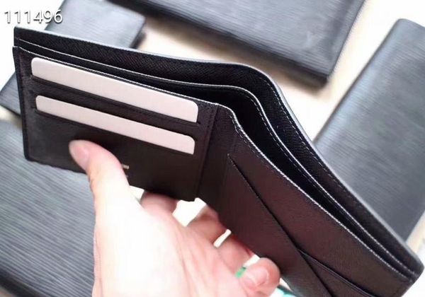 

wholesale women men card holder short eclipse purse famous brand genuine leather graphite wallets with box dust bags 60895, Red;black
