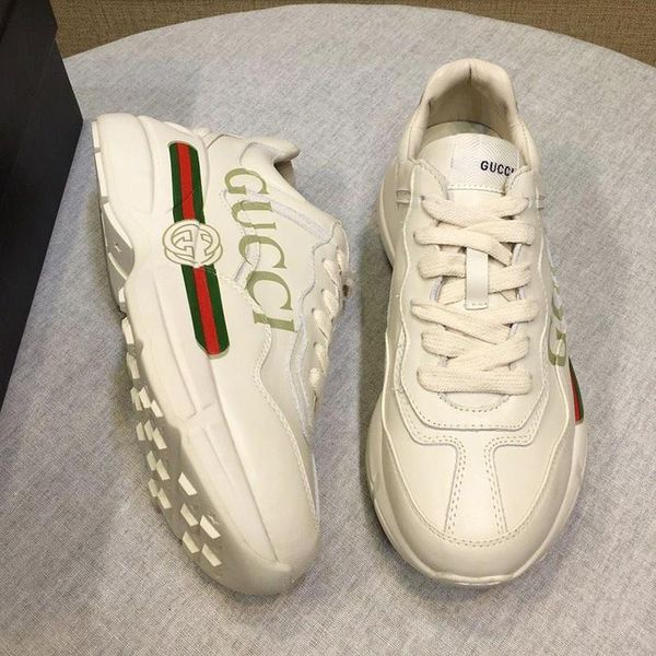 

designer gucci casual mens shoes sneakers breathable zapatos para hombre rhyton leather sneaker fashion footwears luxury men shoes s