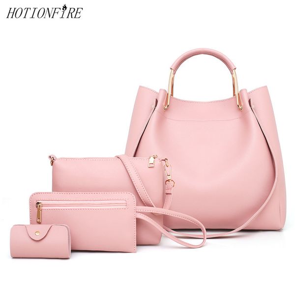 

women bag 4 pcs/set new pu leather handbags fashion female purse casual tote mobile phone bag purses and handbags