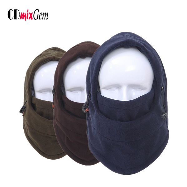

outdoor sports fleece hat balaclava neckwear winter thermal face mask collar warm head windproof hiking&riding ski mask hats ac, Black;white