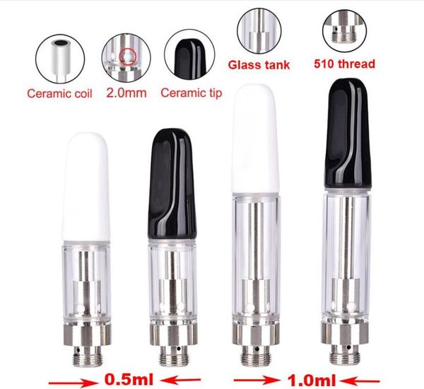 

Новый дизайн Vape Форсунка TH205 Vape Картридж 510 Thread Керамический Coil масло Патрон керамический Наконечник для курения стеклянный резервуар M6T промозглой Vapes