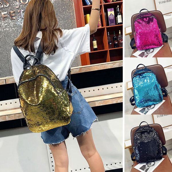 

женщины девушки блестки рюкзак блеск шику школа путешествия рюкзак сумка сумка