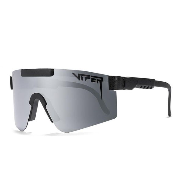 

original oversized windproof polarized sunglasses for men/women tr90 frame silver mirrored lens uv400 pv01-c8, White;black