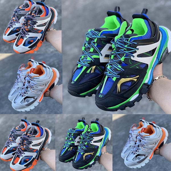 Elegante a parte inferior dos sapatos casuais grossos Triple S para homens e mulheres 2021 Designer Sports Shoe Original Box 36-45