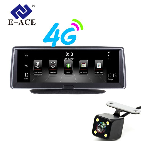 

e-ace e04 8 inch 4g android dual lens car dvr gps navigator adas full hd 1080p dash cam auto video registrar navigation recorder