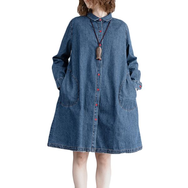 

women jeans jacket spring autumn new plus size literary long denim jackets shirt women's loose wild casual bomber jackets f694, Black;brown